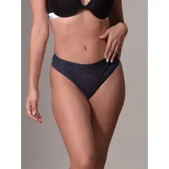CALVIN KLEIN - Calzón Brazilian Modern Logo Lace Negro