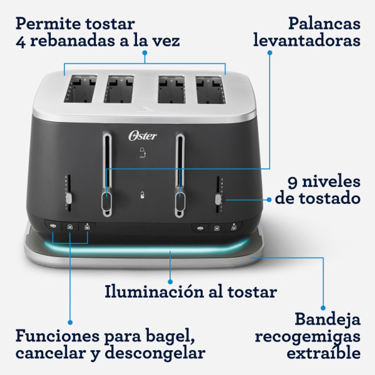 OSTER - Tostadora Eléctrica 4 Rebanadas De Pan - Oster - Tsstta4540b