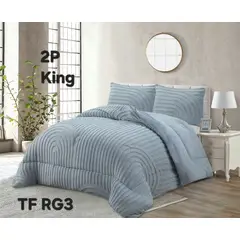 GENERICO - Cobertor texturizado linea con chiporro 230x250 + funda de almohada