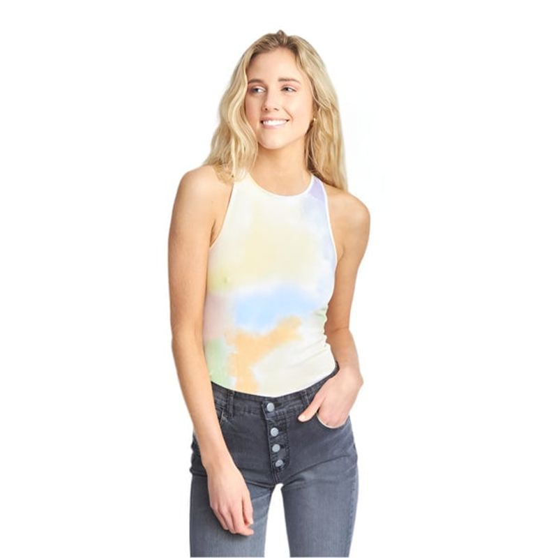 ME QUIERE MUCHO POQUITO NADA - Body Tie Dye Multicolor Acanalado con Cuello Redondo - MQM