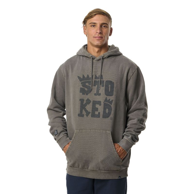 STOKED - Polerón Logo Hombre Gris