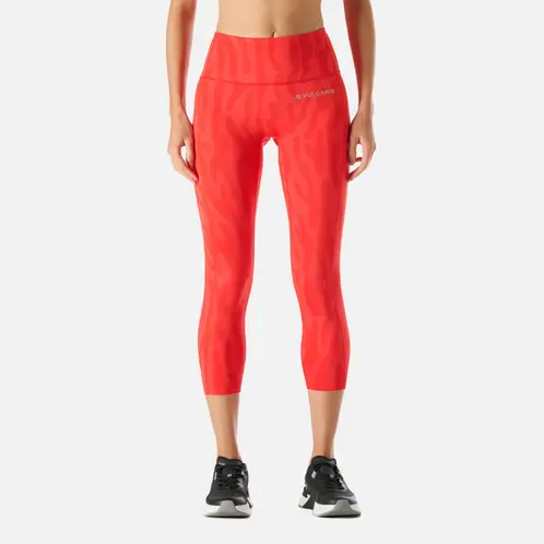 VULCANO - Calza Mujer Built To Move 3/4 High Rise Leggins Print Rojo Anaranjado