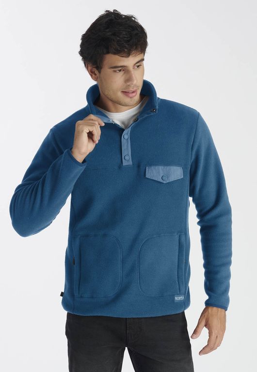 Fleece Tronador Casual Azul Azul S