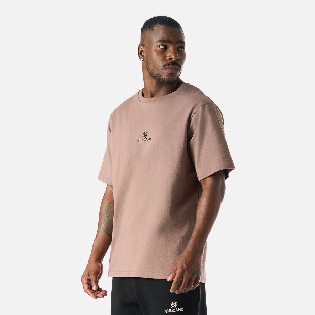 VULCANO - Polera Hombre Cool Down T-Shirt Taupe Vulcano