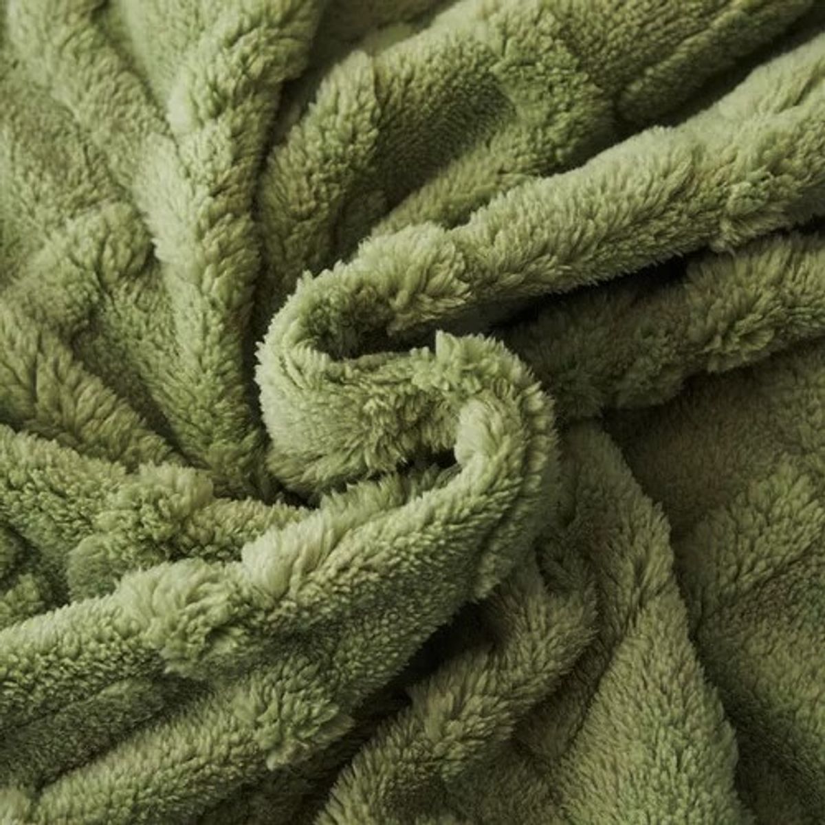 GENERICO - COBERTOR TRENSADO CON CHIPORRO COLOR VERDE 1.5 PLAZA TF