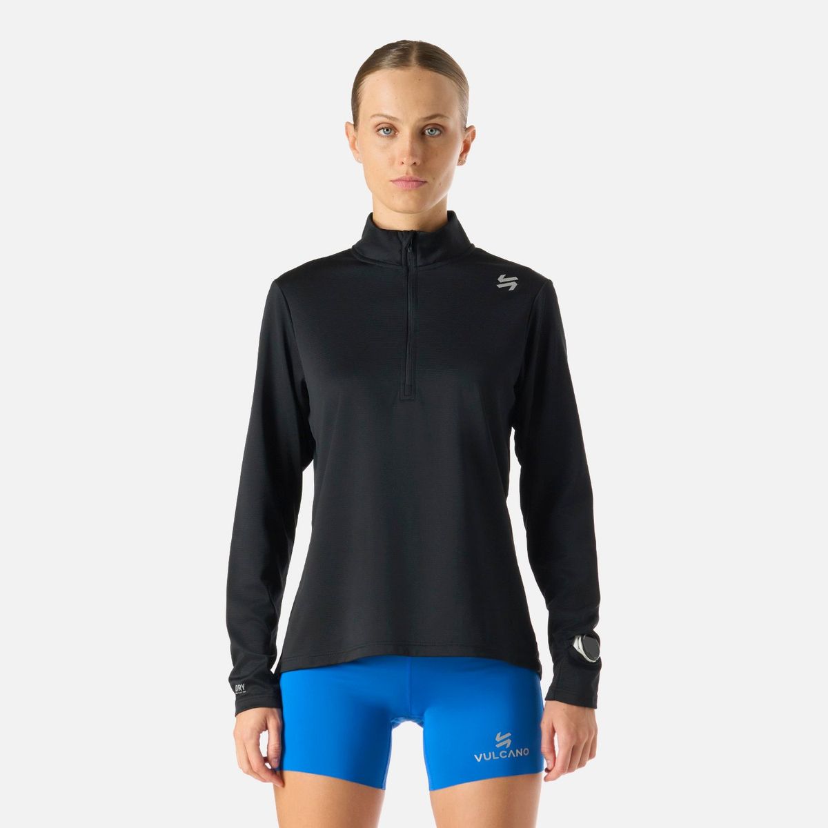 VULCANO - Polerón Mujer Built To Move 1/4 Zip Midlayer Negro Vulcano