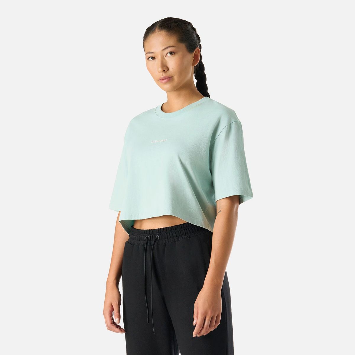 VULCANO - Polera crop casual manga corta mujer Cool Down