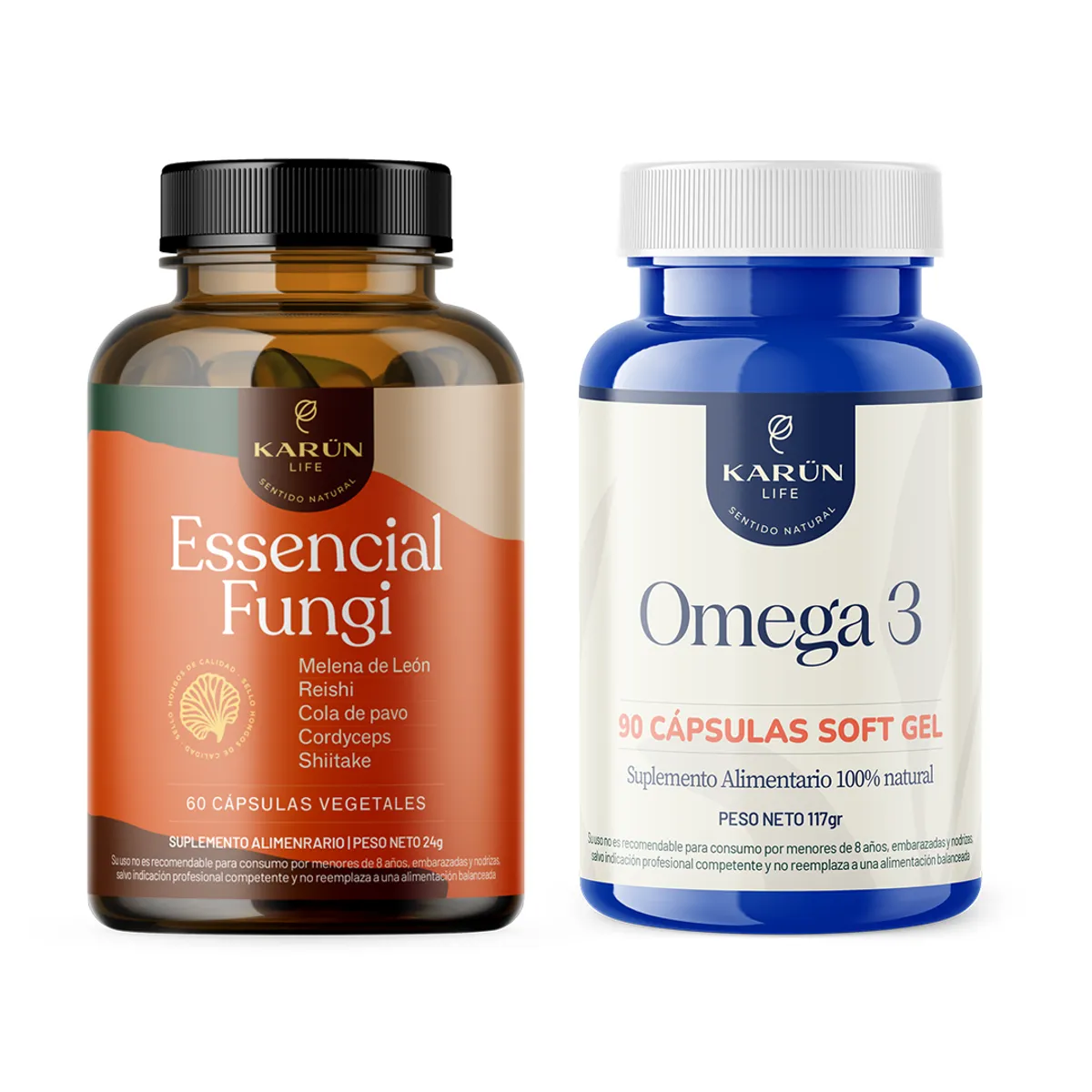 KARUNLIFE - Pack Neuro Protección Y Memoria - Essensial Fungi + Omega 3