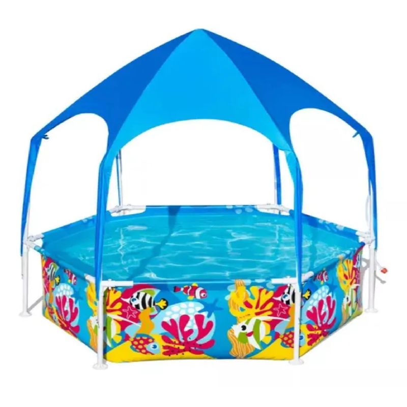 BESTWAY - Piscina Estructural Con Toldo Y Rociador 51cmx 183cm Bestway