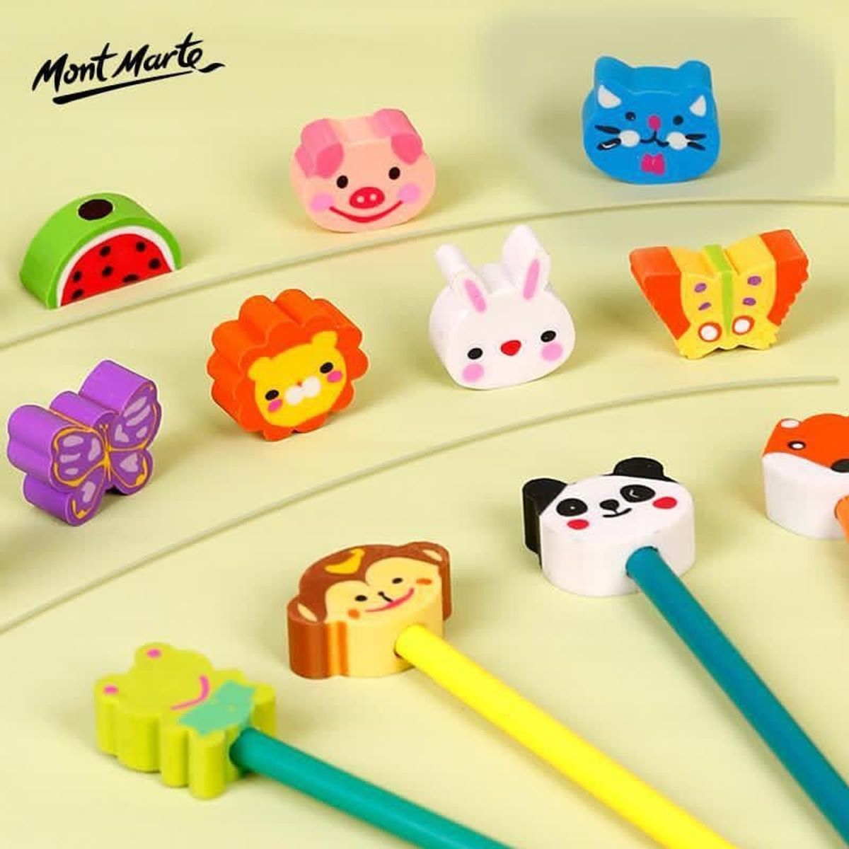 MONT MARTE - Juego de Lápices y Gomas de Borrar Mont Marte 48 Piezas