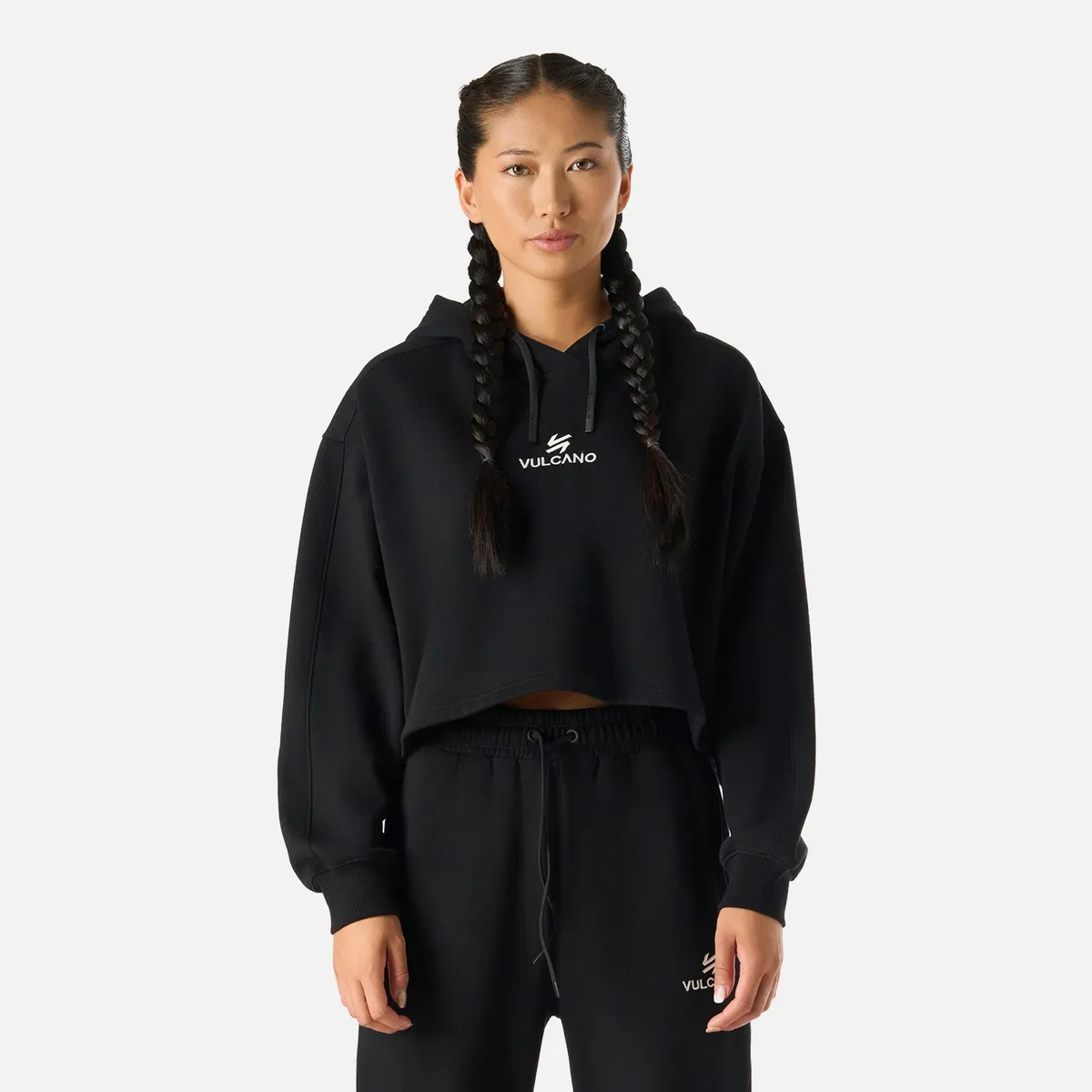 VULCANO - Polerón Mujer Cool Down Sweatshirt Hoody Negro Vulcano