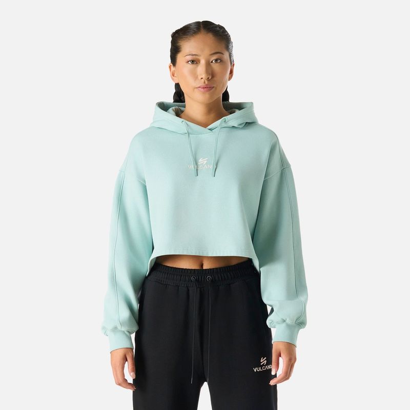 VULCANO - Polerón Mujer Cool Down Sweatshirt Hoody Jade Vulcano