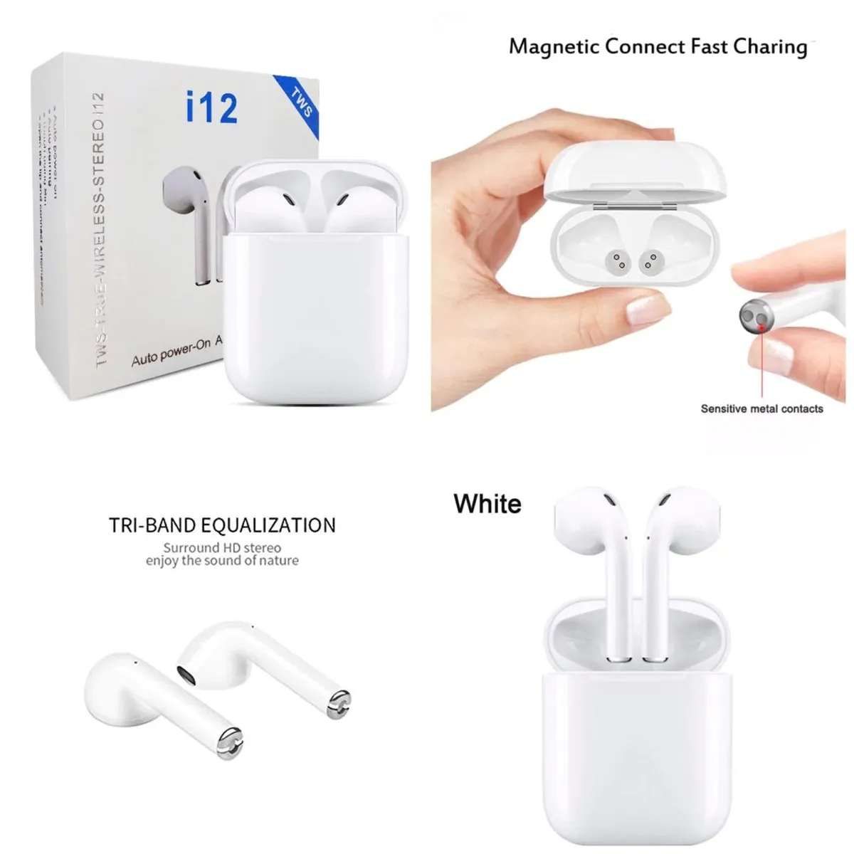 GENERICO - Audífonos Bluetooth Inalámbricos Tws I12 Blancos