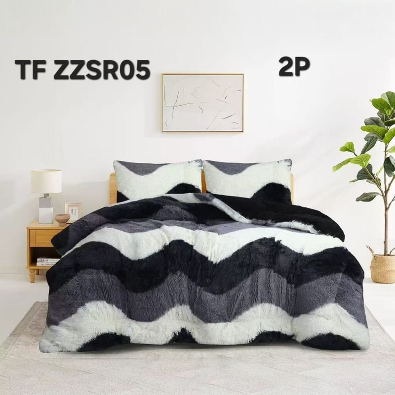 ANGELES DEL HOGAR - COBERTOR DE INVIERNO PELUDO CON DISEÑO 2P