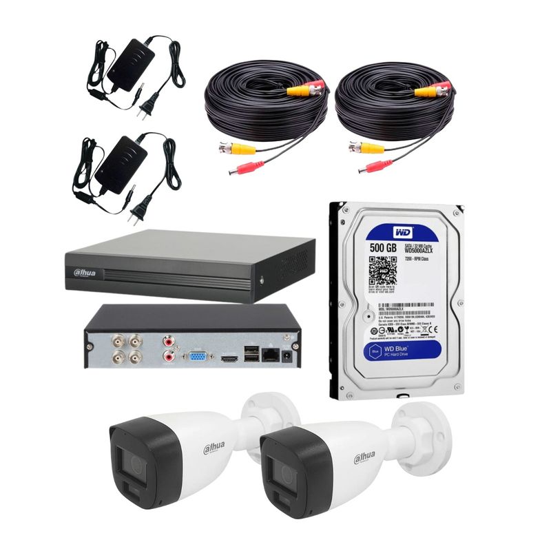 DAHUA - Kit de Camaras de Seguridad con 2 Cámaras Full Color