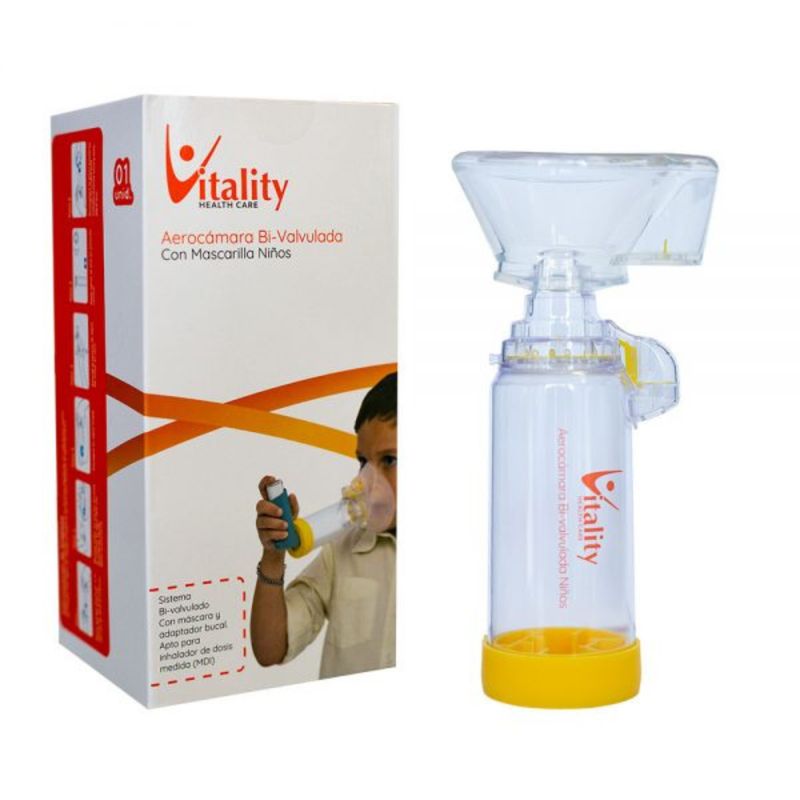 MAXCARE - Aerocámara Vitality Bi-Valvulada C-Mascarilla