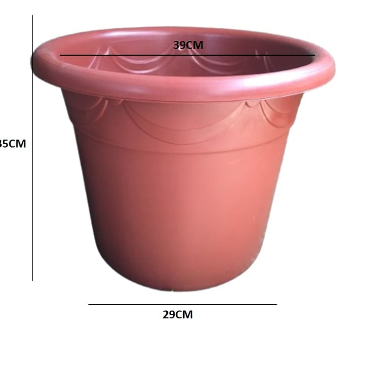 GENERICO - Macetero Plastico Redondo 45cm Italiano Jardinera.