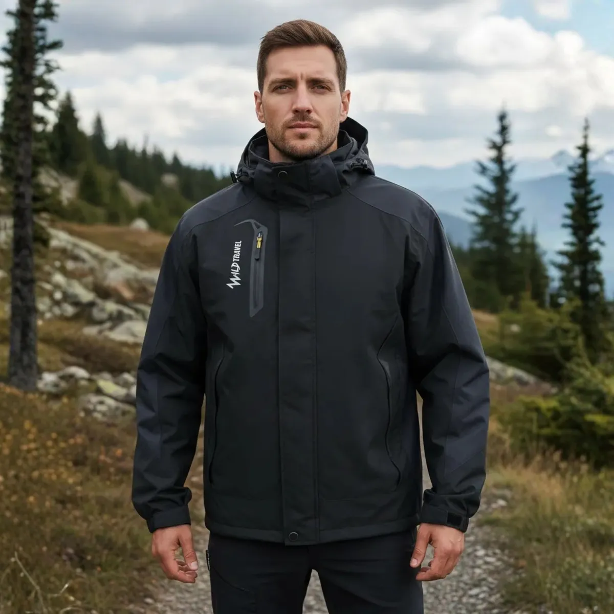 WILD TRAVEL - Chaqueta Cortaviento Impermeable Premium Wild Travel
