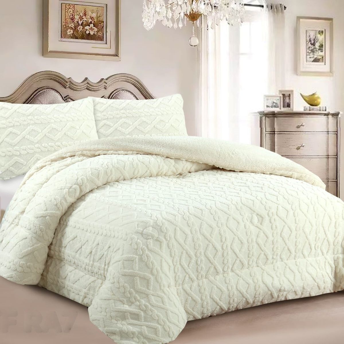 GENERICO - COBERTOR TRENSADO CON CHIPORRO BLANCO 2 PLAZA TF