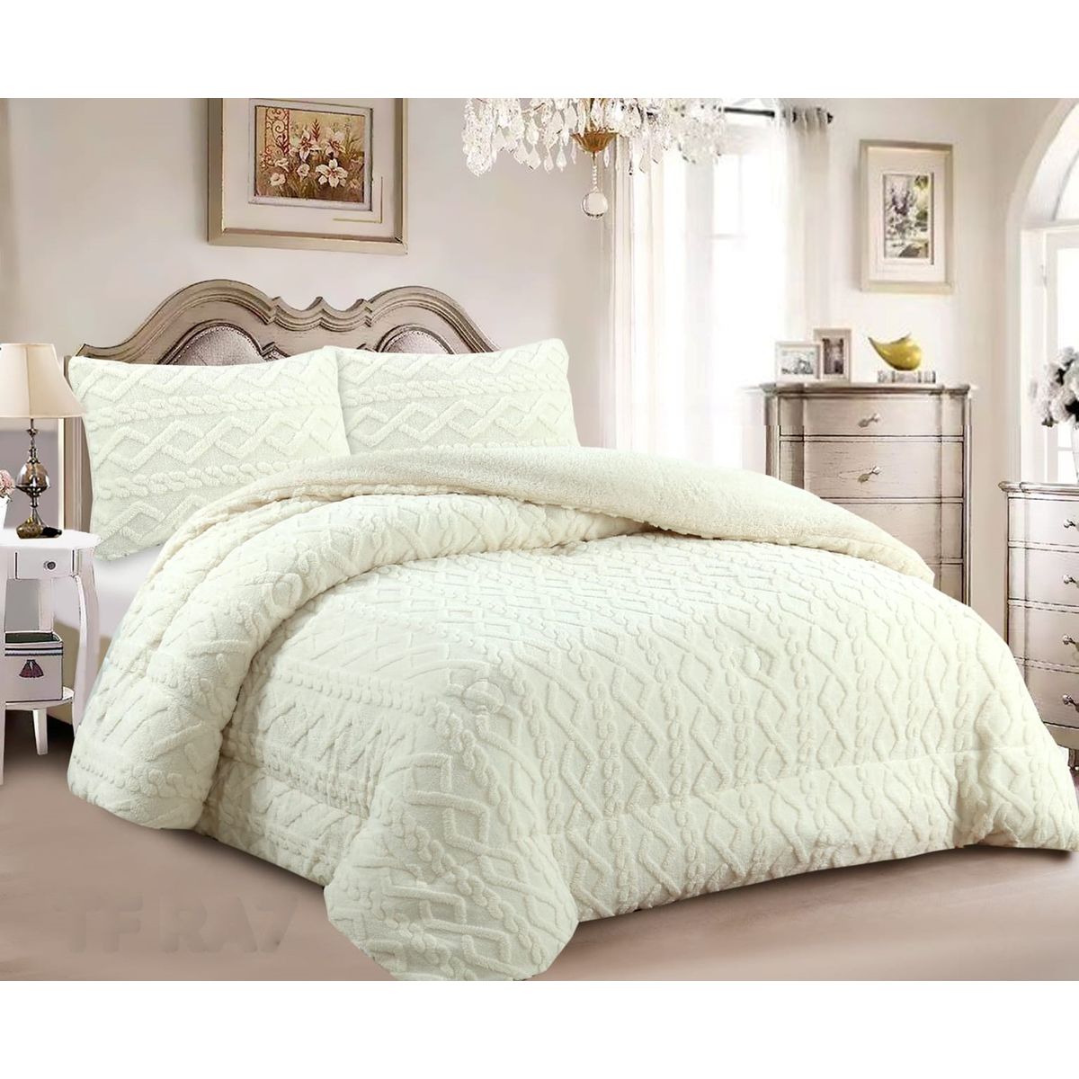 GENERICO - COBERTOR TRENSADO CON CHIPORRO BLANCO 2 PLAZA TF