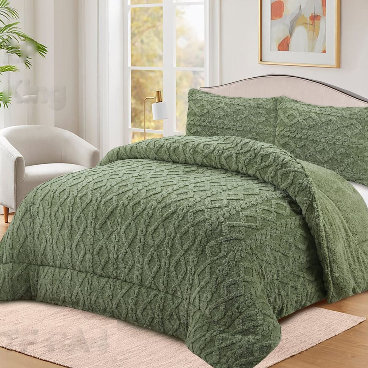 GENERICO - COBERTOR TRENSADO CON CHIPORRO VERDE 2 PLAZA TF