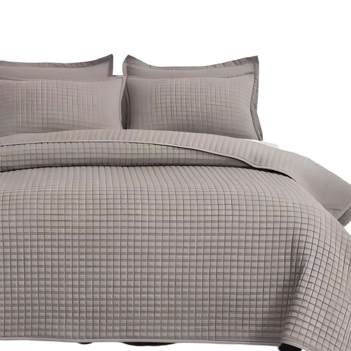 GENERICO - COBERTOR DE LUJO QUILT VERANO PLAZA Y MEDIA GRIS