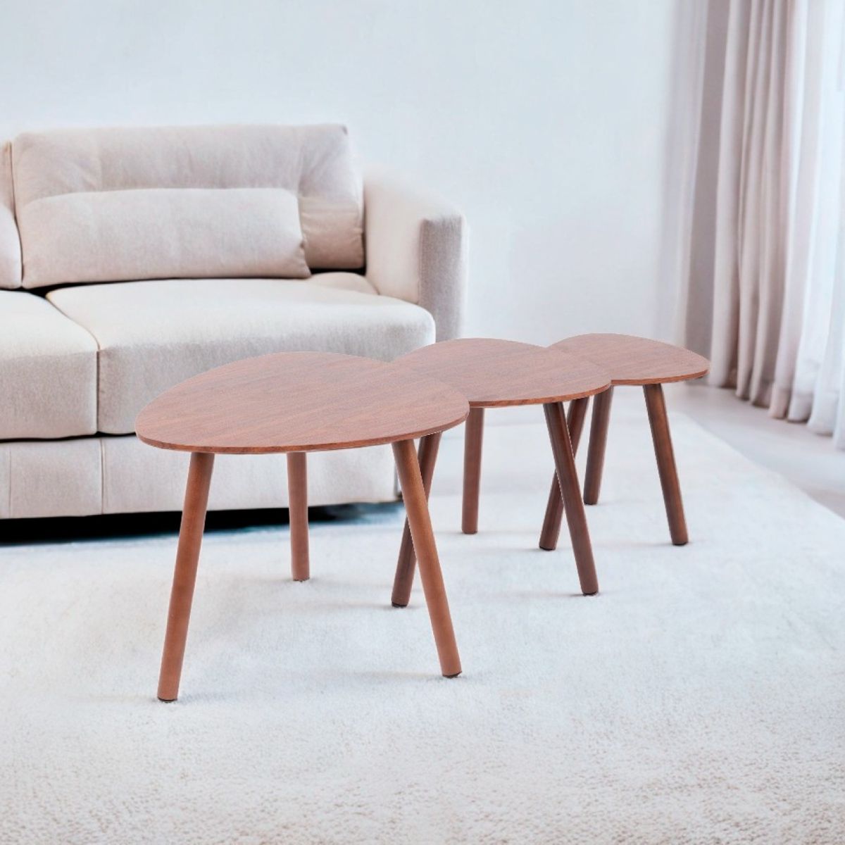 GENERICO - Pack de 3 mesas de centro o laterales madera