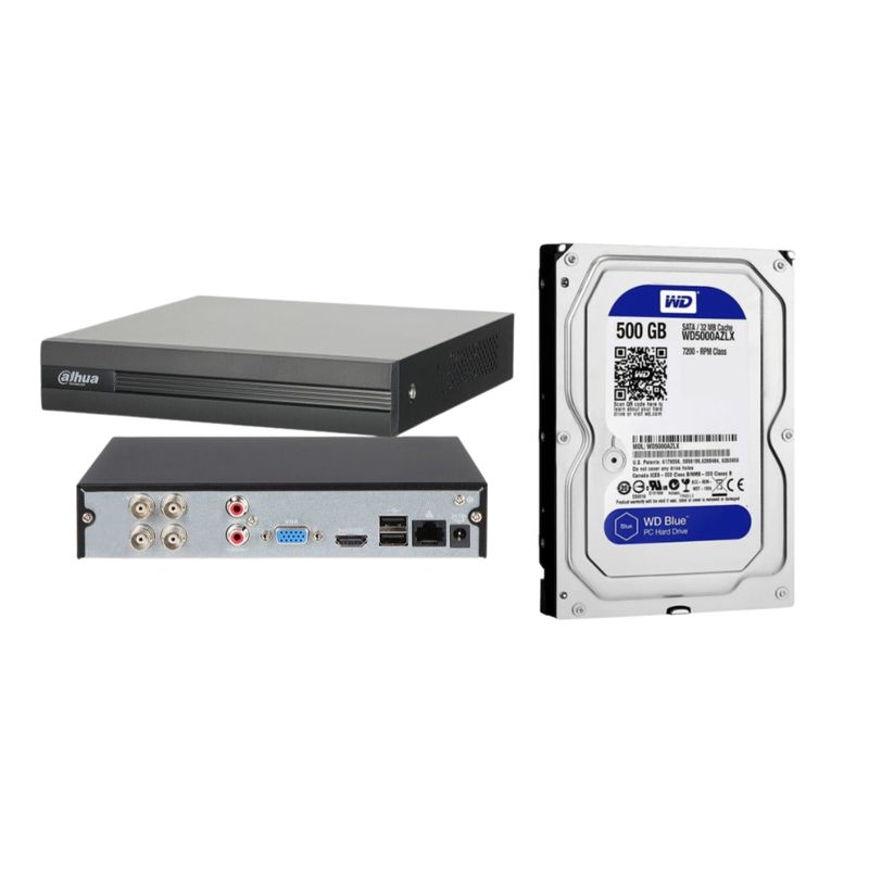 DAHUA - XVR Dahua 4 Canales + Disco Duro 500GB