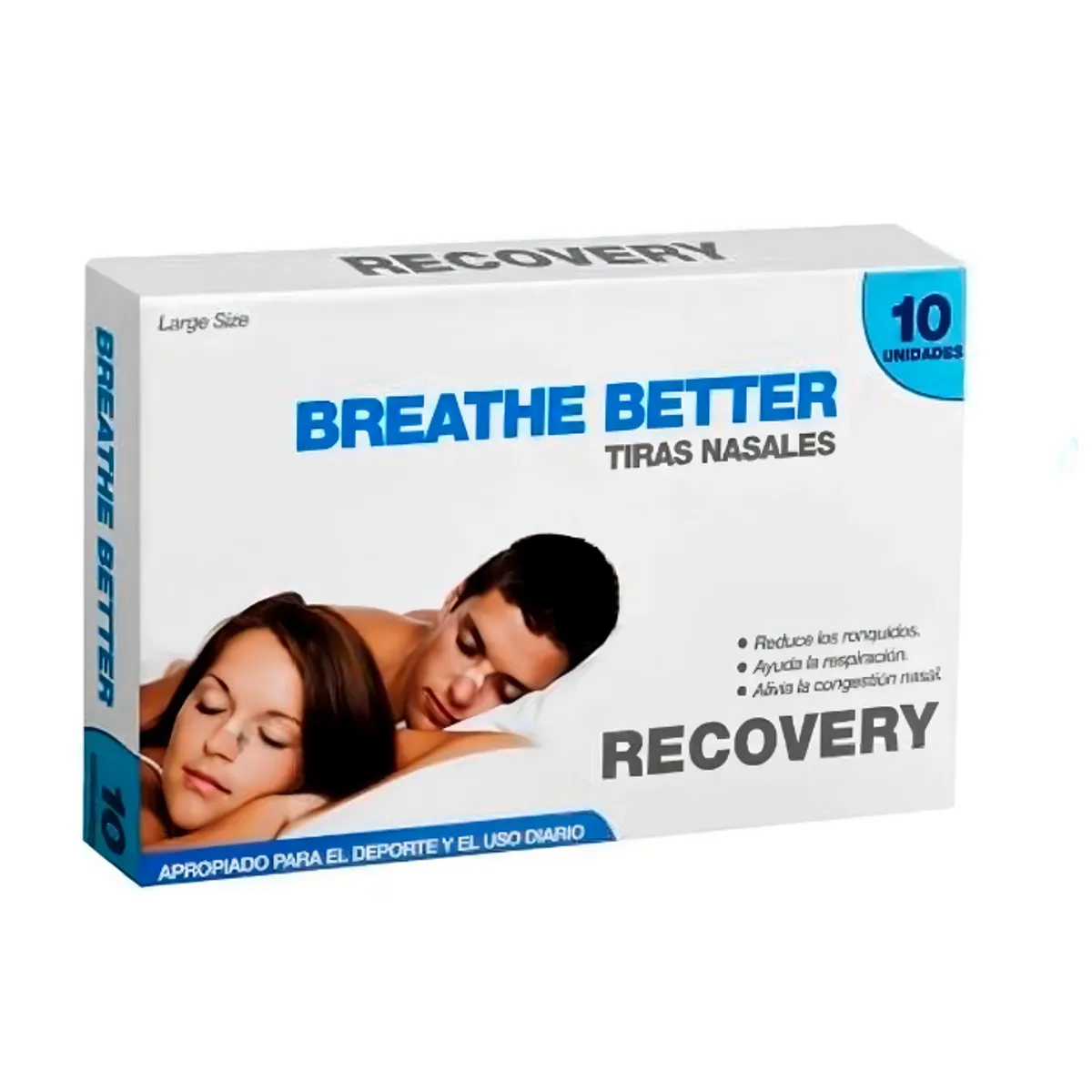 RECOVERY - Tiras Nasales Antironquidos Respirar Mejor Deportes Recovery