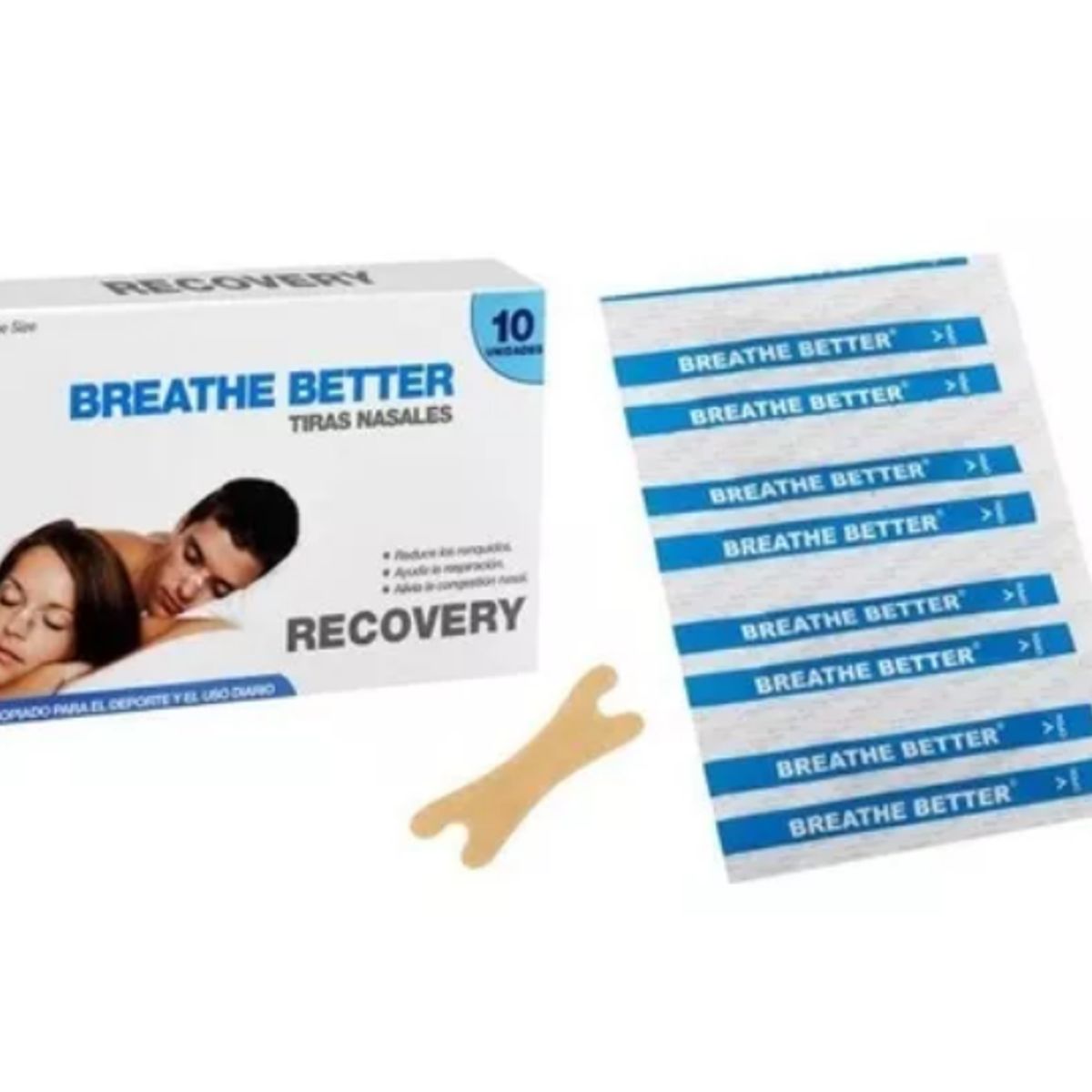 RECOVERY - Tiras Nasales Antironquidos Respirar Mejor Deportes Recovery