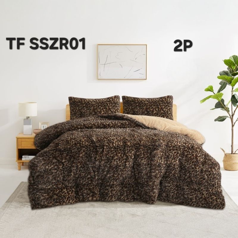 ANGELES DEL HOGAR - COBERTOR DE INVIERNO PELUDO CON DISEÑO 2P