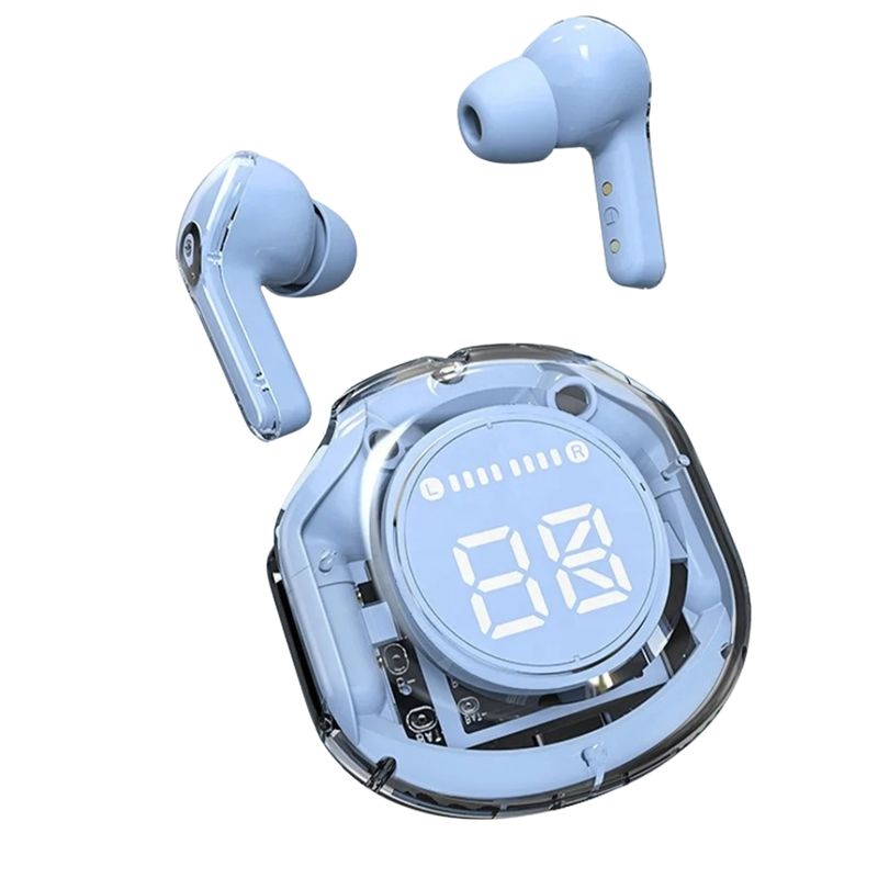 GENERICO - Audifonos Air39 Inalámbricos Pantalla Digital Transparente Azul