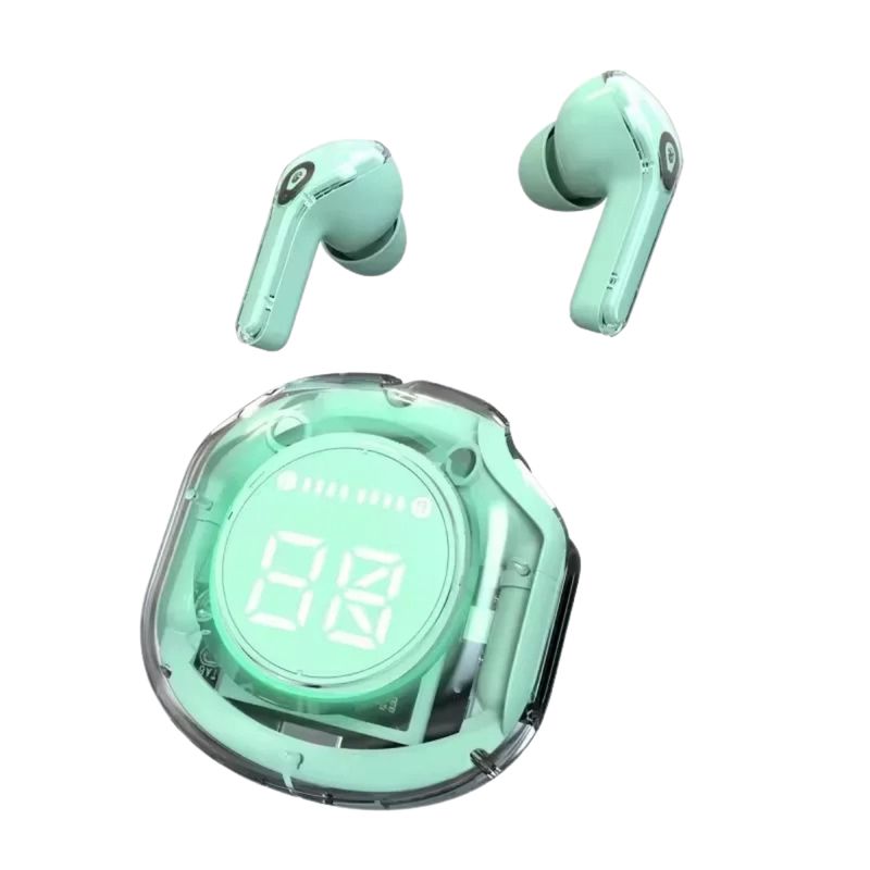GENERICO - Audifonos Air39 Inalámbricos Pantalla Digital Transparente Verde