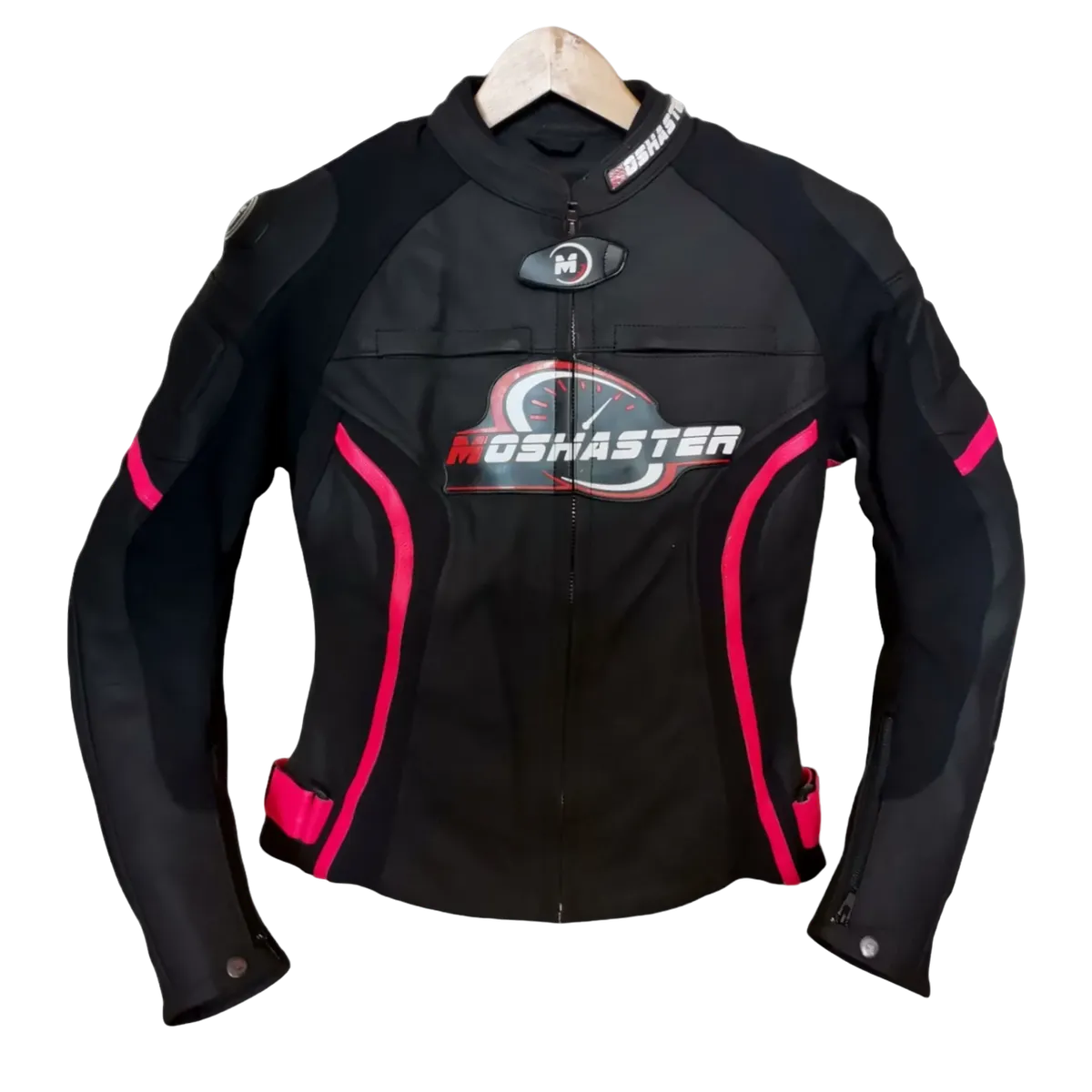 MOSHASTER - Chaqueta de cuero para Mujer Motocliclistas