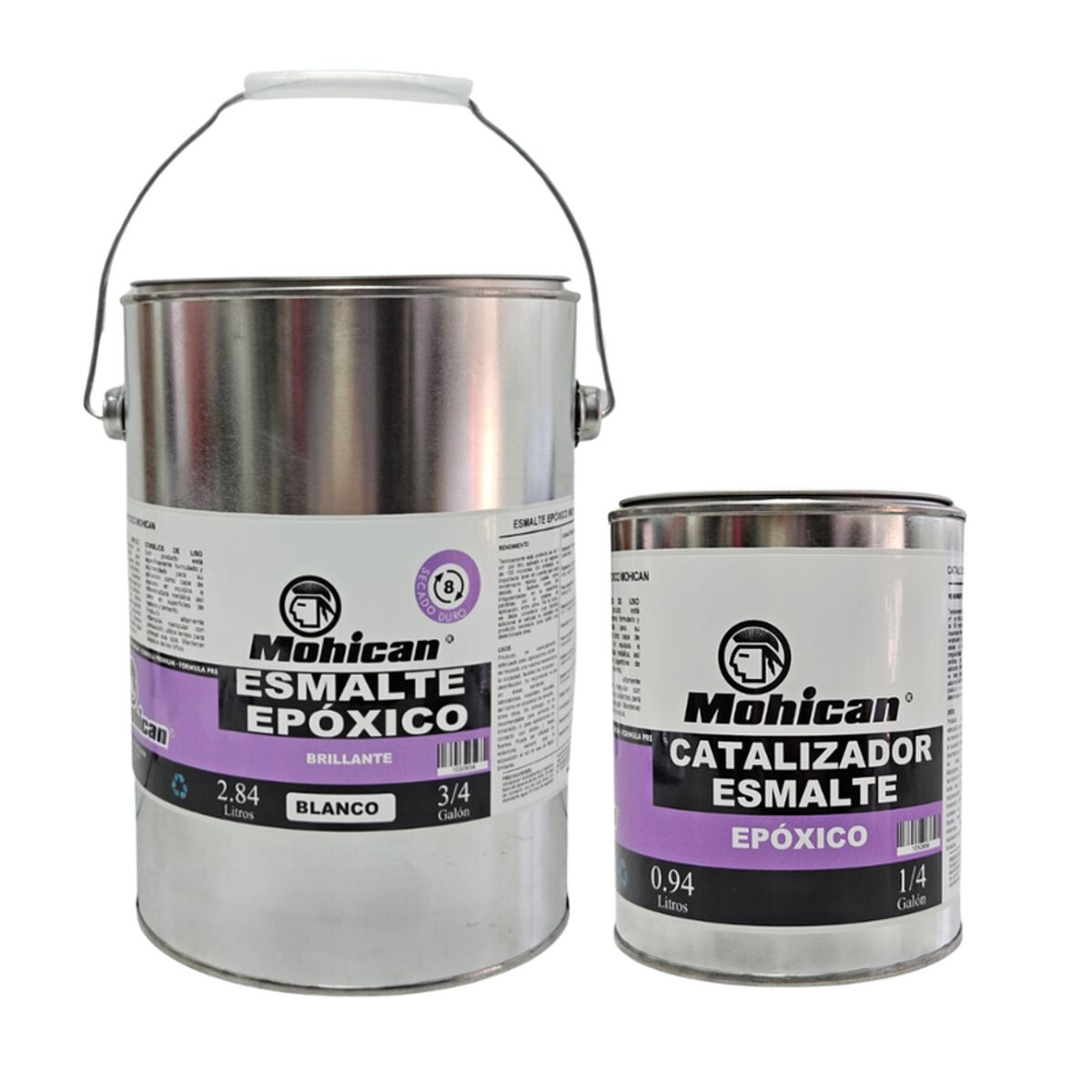 MOHICAN - PROMO ESMALTE EPÓXICO BLANCO 3/4 GAL + CATALIZADOR  1/4 GAL