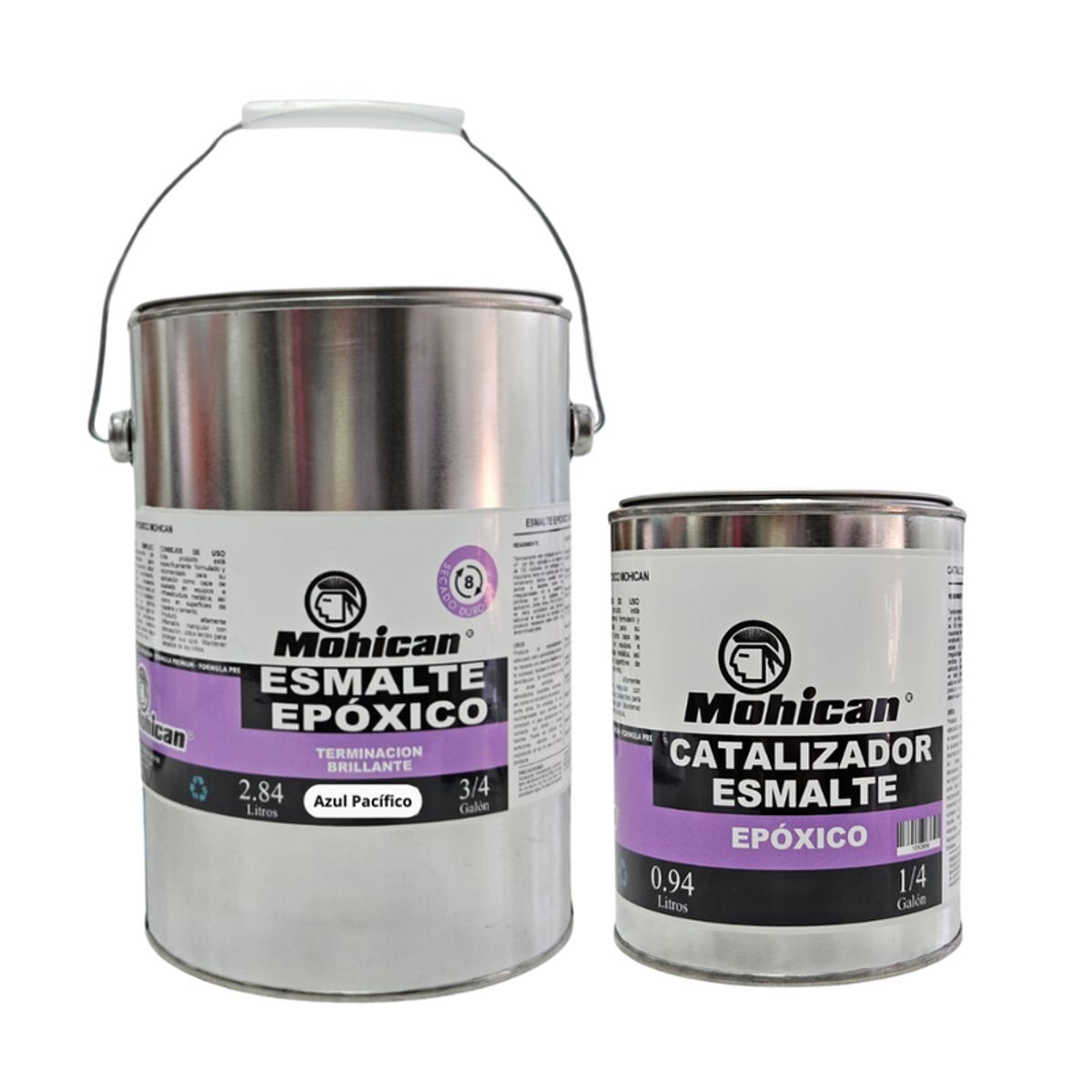 MOHICAN - ESMALTE EPÓXICO AZUL PÁCIFICO 3/4 GAL + CATALIZADOR 1/4 GAL