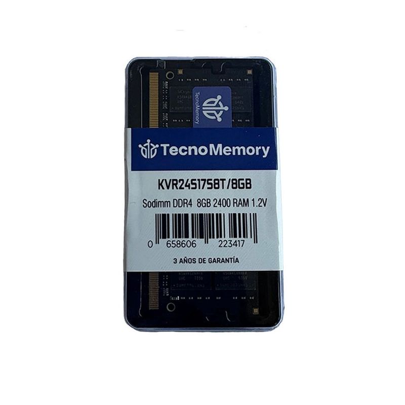 GENERICO - Memoria ram TecnoMemory Sodimm DDR4 8GB 2400Mhz KVR24S17S8T8GB
