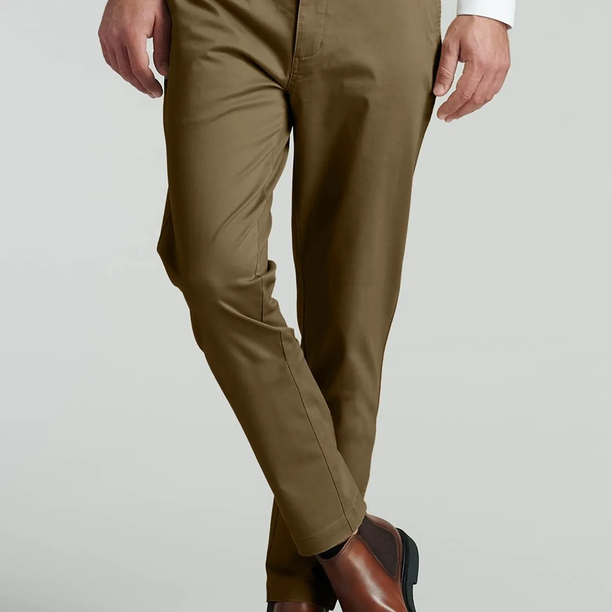 FEROUCH - Pantalón Twill Slim /31 Business Beige Ferouch