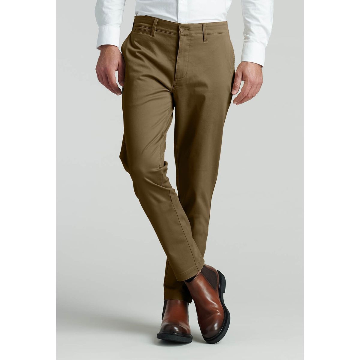 FEROUCH - Pantalón Twill Slim /31 Business Beige Ferouch