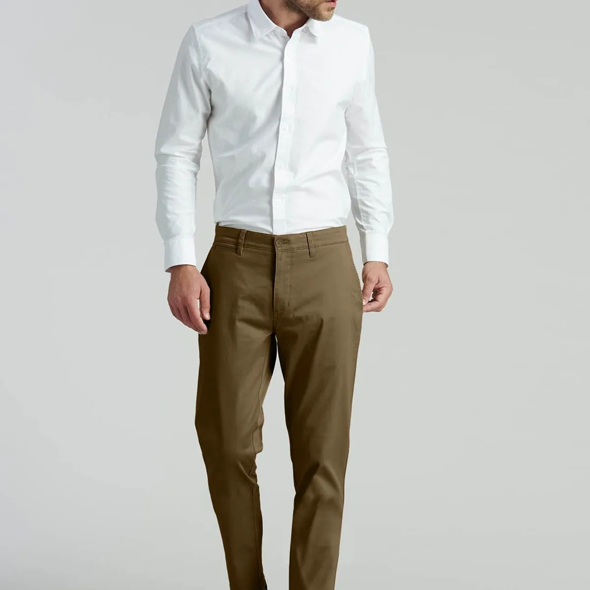 FEROUCH - Pantalón Twill Slim /31 Business Beige Ferouch