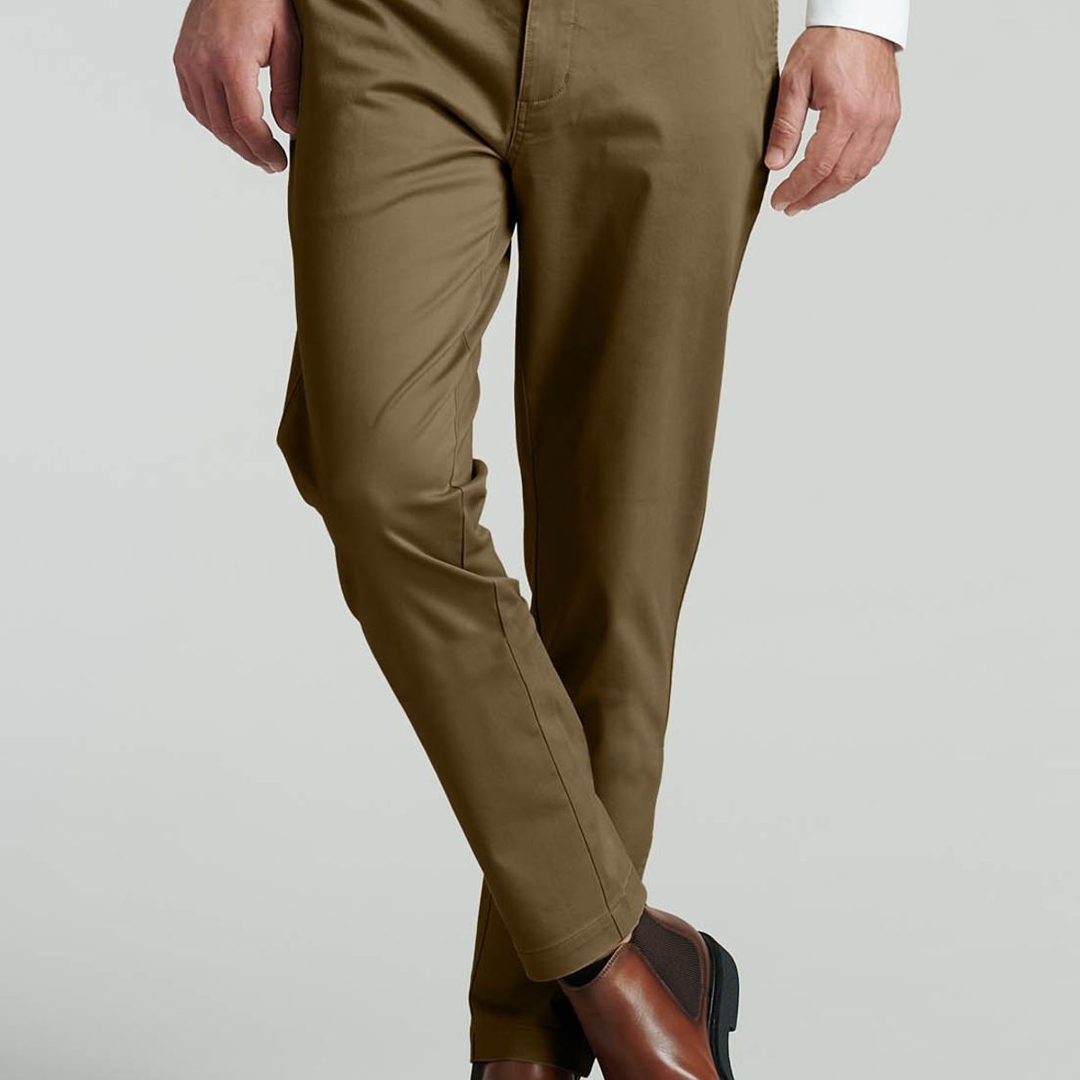FEROUCH - Pantalón Twill Slim /31 Business Beige Ferouch