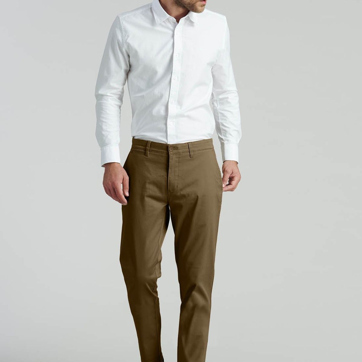 FEROUCH - Pantalón Twill Slim /31 Business Beige Ferouch