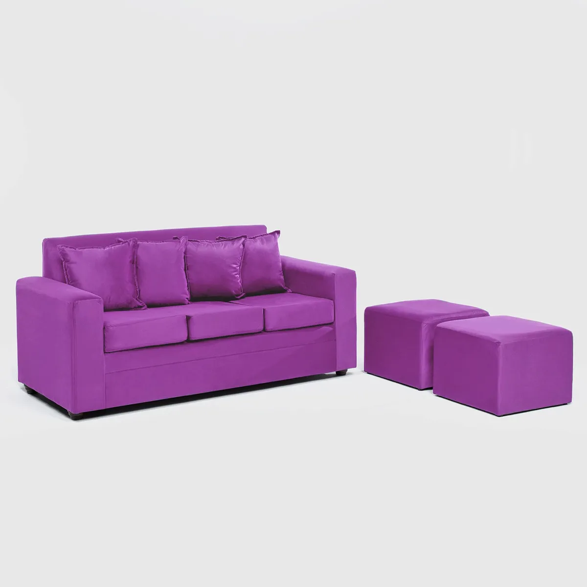 ALMORE - SOFA PARIS 2 POUF FELPA MORADO ALMORE