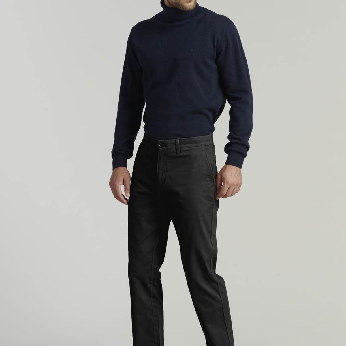 FEROUCH - Pantalón Twill Without Pleats L/31 Business Negro Ferouch