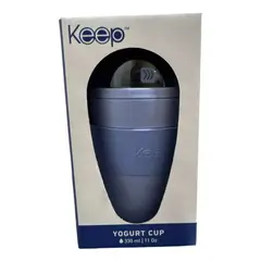 KEEP - Vaso Yogurt Cereal 330ml Con Cuchara Azul.