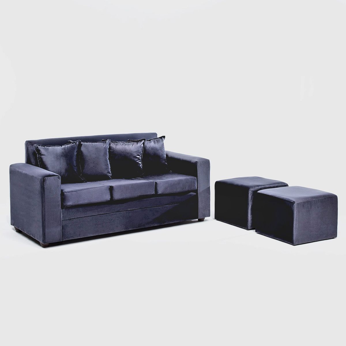 ALMORE - SOFA PARIS 2 POUF FELPA NEGRO ALMORE