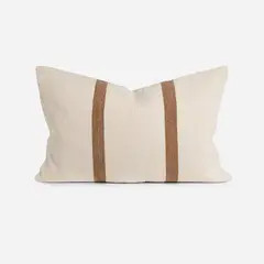 ROSEN - Funda de Cojín Ambiente Algodón Opal 60 x 40 cm Crudo-Camel
