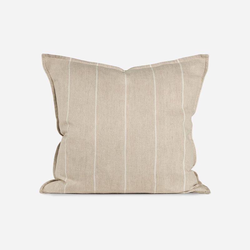 ROSEN - Funda de Cojín Lino Girona 50 x 50 cm Lineas Beige