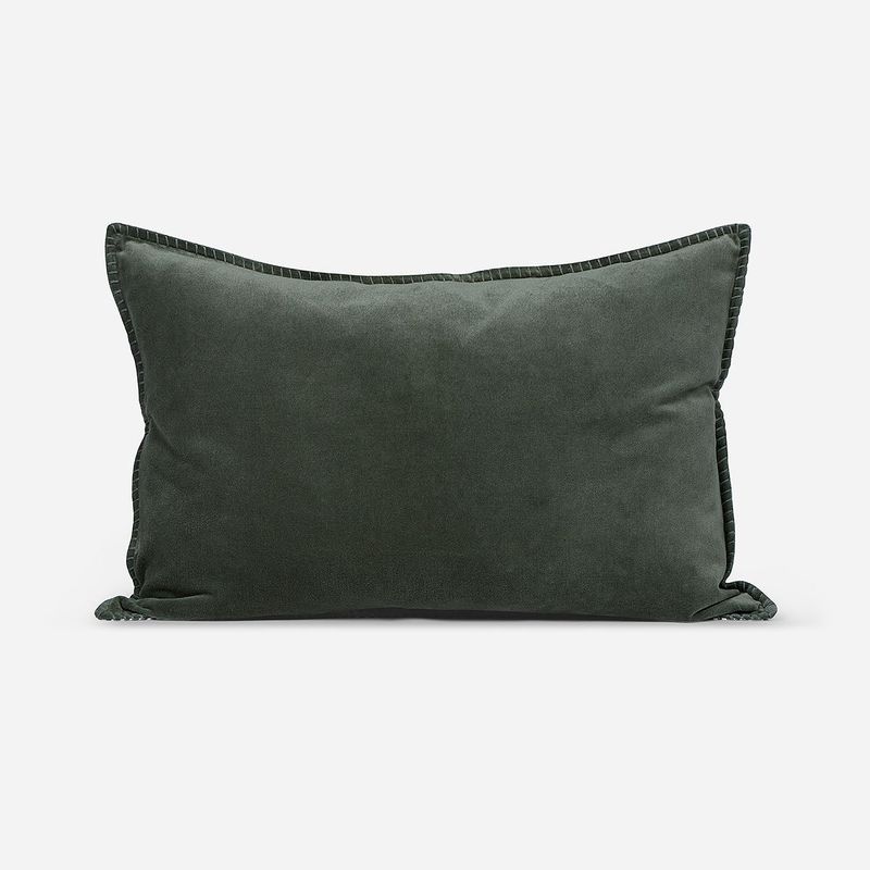 ROSEN - Funda de Cojín Velvet Stripes 60 x 40 cm Oliva