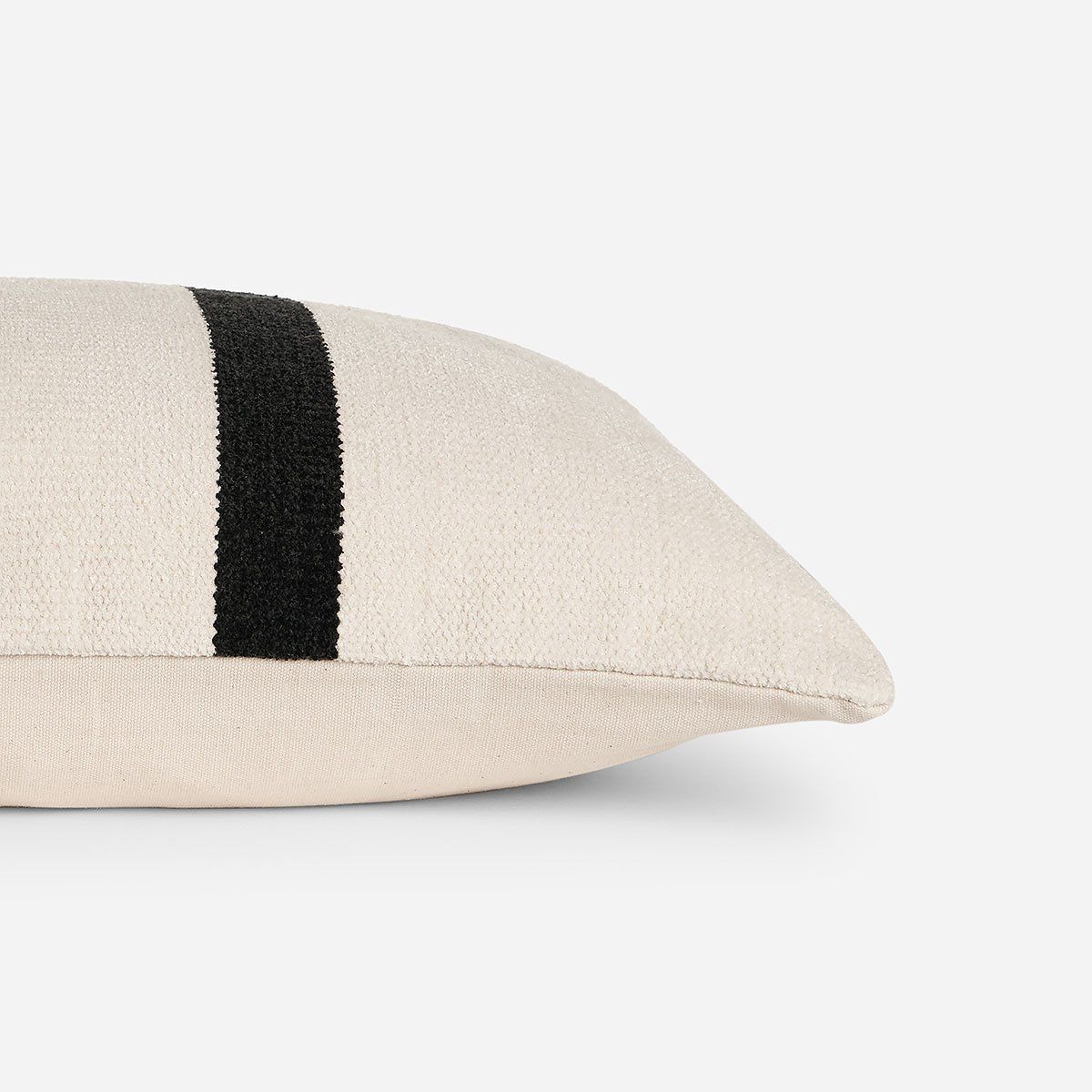 ROSEN - Funda de Cojín Ambiente Algodón Opal 60 x 40 cm Crudo-Negro